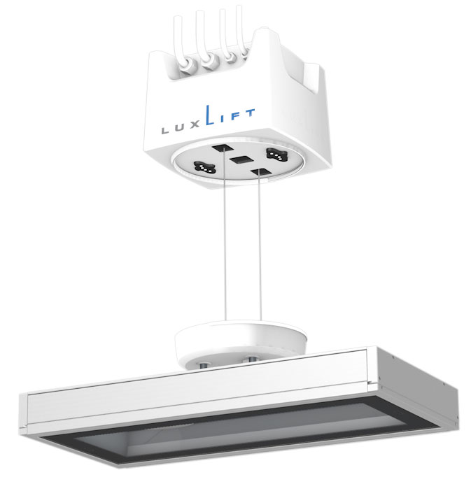 LuxLift Light mit einer montierten Leuchte