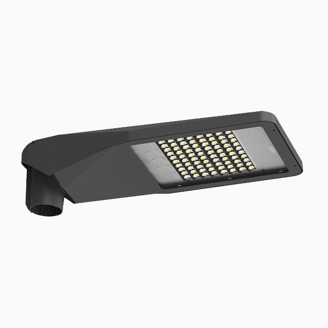 Luminaire LED sur mât au design moderne et durable, adapté aux infrastructures de transport urbain